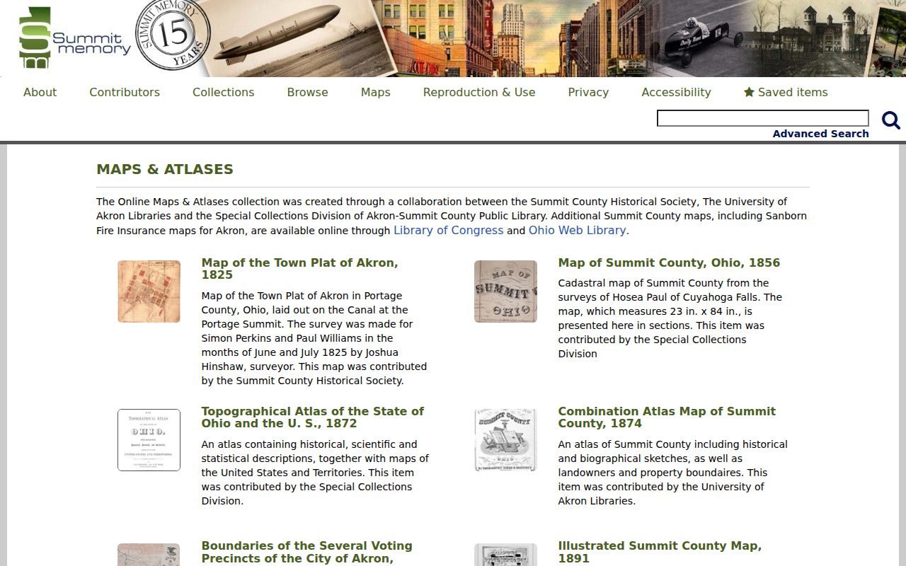 Bath Township directory research using the Summit Memory historic map collection