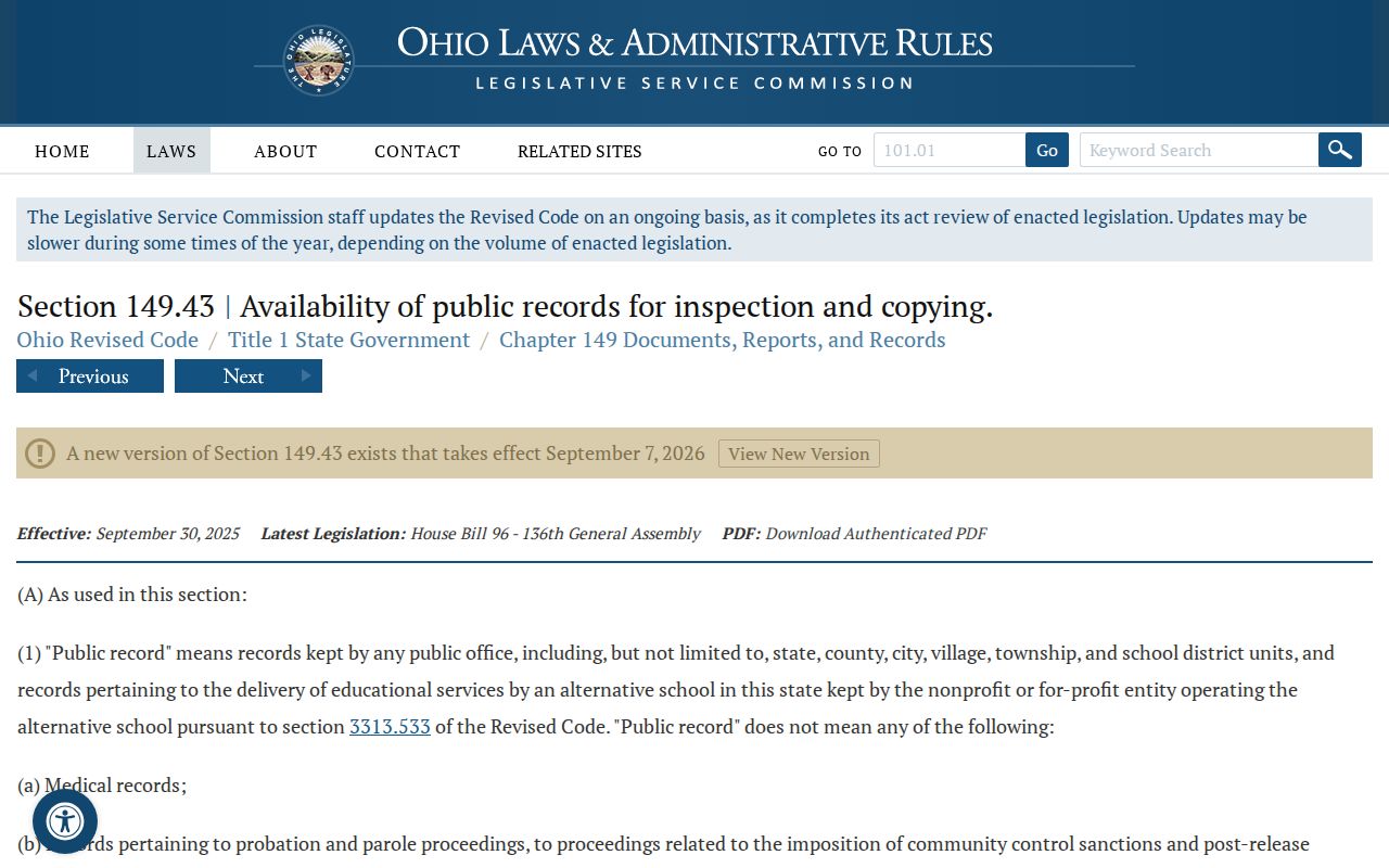 Bath Township residents directory Ohio public records law
