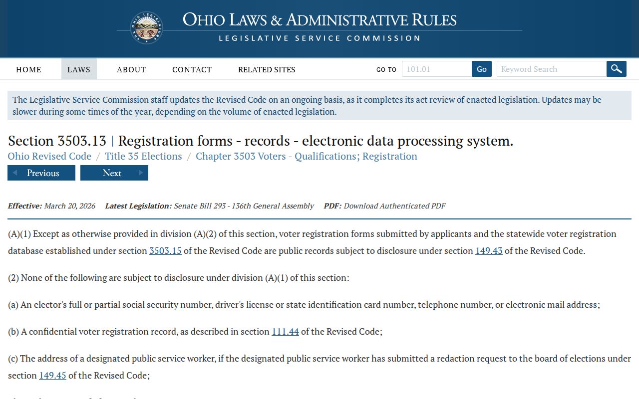 Bath Township neighbors image of Ohio confidential voter records law