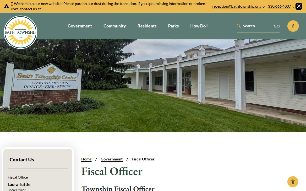 Bath Township neighbors image of the Township Fiscal Officer records page