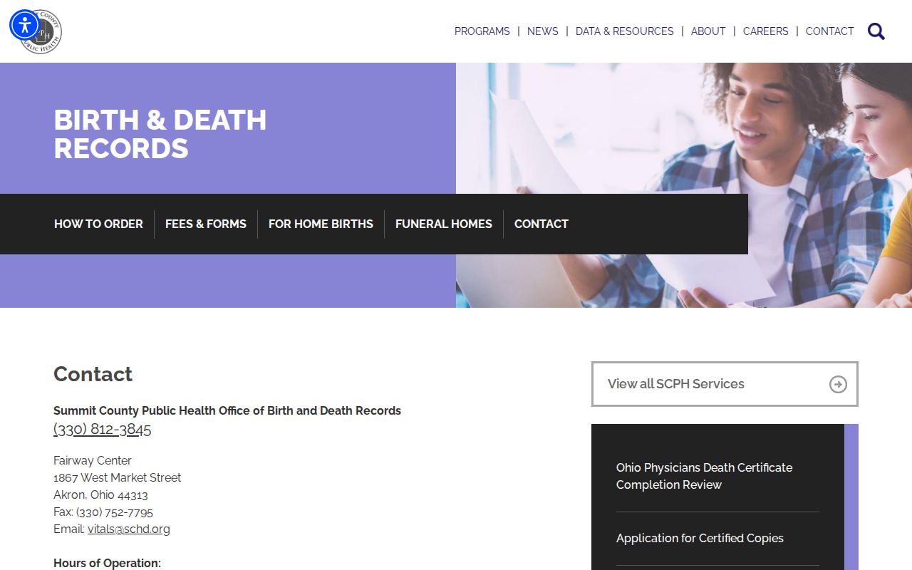 Bath Township previous-resident research using Summit County Public Health vital-record applications