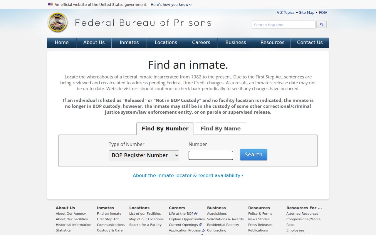 Bath Township previous-resident research using the federal inmate locator