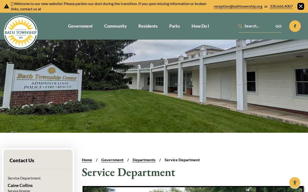 Bath Township street directory road service record source